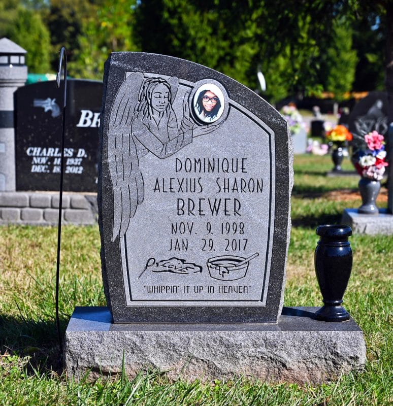 Brewer Angel Headstone with Porcelain Portrait