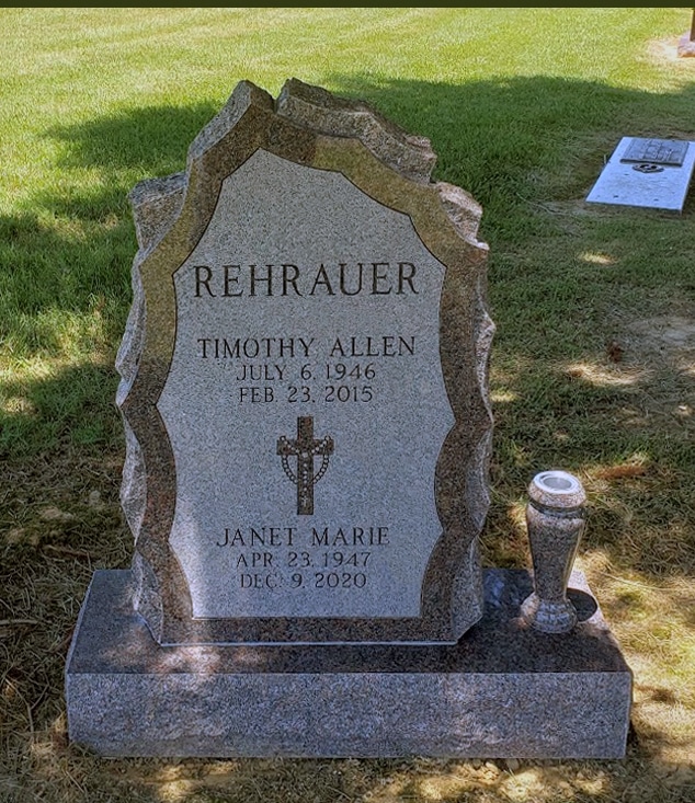 Rehrauer Monument with Rosary and Cross