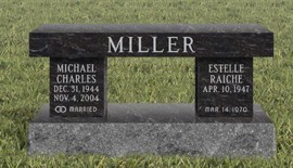 Black Miller Memorial Cremation Bench
